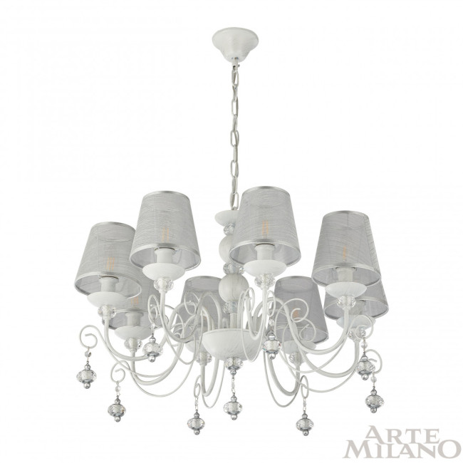 Подвесная люстра Arte Milano 347620/8 WT+SL Подвесная люстра Arte Milano 347620/8 WT+SL