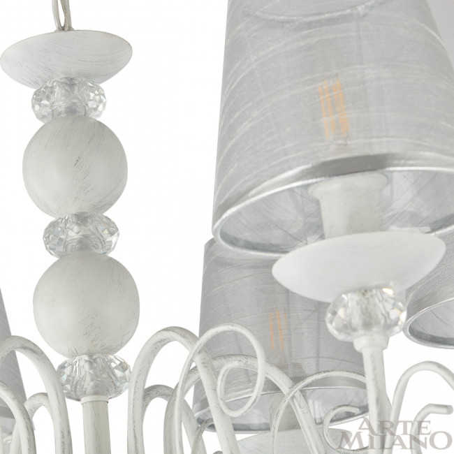 Подвесная люстра Arte Milano 347620/8 WT+SL Подвесная люстра Arte Milano 347620/8 WT+SL