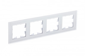 Рамка 4-ая Systeme Electric AtlasDesign Nature Матовое стекло белый ATN330104