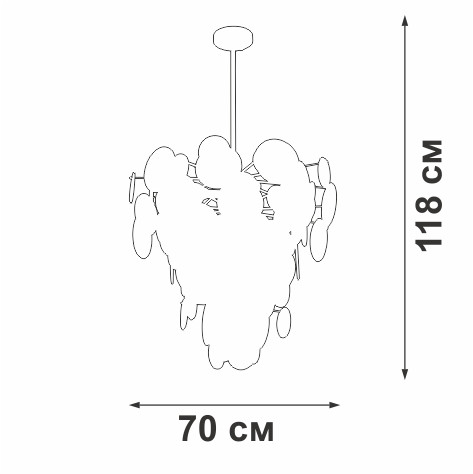 Люстра на штанге Vitaluce V5802-8/8PL Люстра на штанге Vitaluce V5802-8/8PL