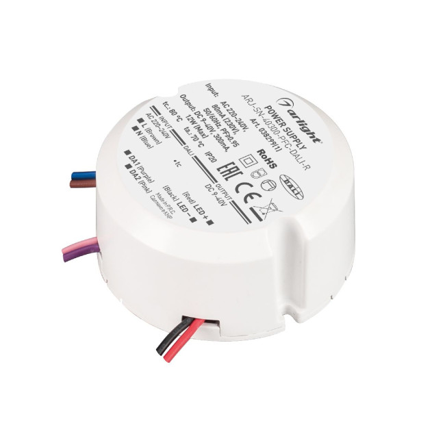 Блок питания Arlight ARJ-SN-40300-PFC-DALI-R (12W, 9-40V, 0.3A) 038299(1) Блок питания Arlight ARJ-SN-40300-PFC-DALI-R (12W, 9-40V, 0.3A) 038299(1)