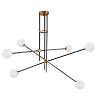 Люстра на штанге Delight Collection Bistro Globe 9389P/6 black/gold Люстра на штанге Delight Collection Bistro Globe 9389P/6 black/gold