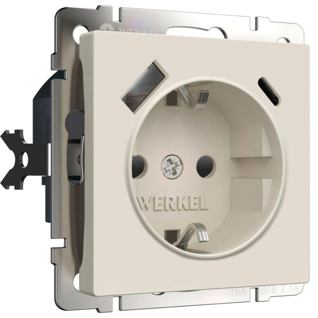 Розетка с/з со шторками и USB тип A+C Werkel W1171762 4690389213274 a069611 Розетка с/з со шторками и USB тип A+C Werkel W1171762 4690389213274 a069611
