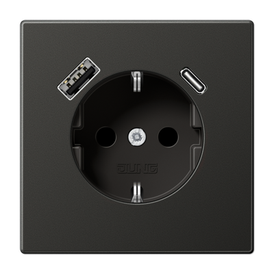 Розетка 2K+З USB Typ AC Jung AL1520-15CAAN Розетка 2K+З USB Typ AC Jung AL1520-15CAAN