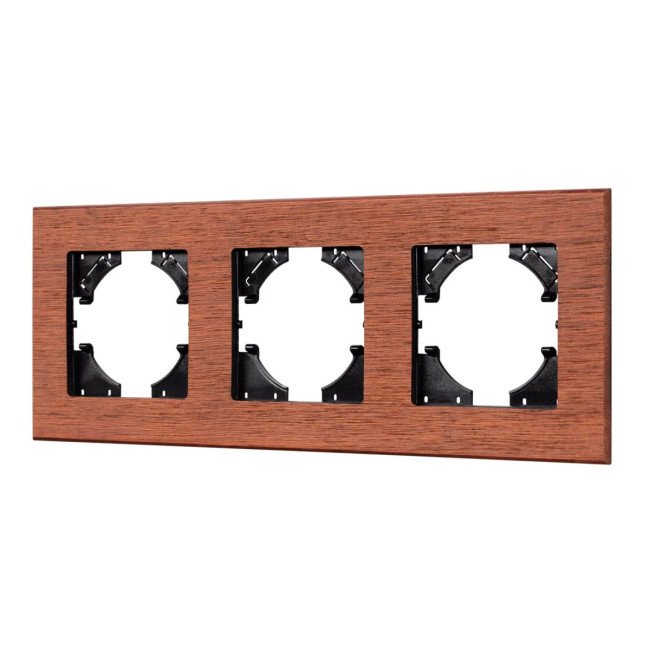 Рамка на 3 поста из натурального дерева Arlight FRM-XSILO-WD-3-NL 050873 Рамка на 3 поста из натурального дерева Arlight FRM-XSILO-WD-3-NL 050873