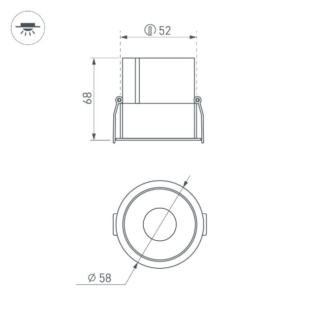 Встраиваемый светильник Arlight MS-ATLAS-BUILT-R58-10W Warm3000 035464(1) Встраиваемый светильник Arlight MS-ATLAS-BUILT-R58-10W Warm3000 035464(1)