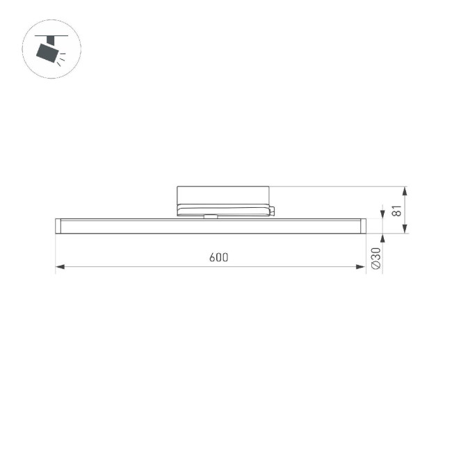 Трековый трехфазный светильник Arlight LGD-TUBE-TURN-4TR-L600-20W Day4000 (BK, 180 deg, 230V) 036297(1)