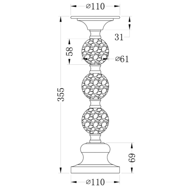 Подсвечник Garda Decor 22-86642L Подсвечник Garda Decor 22-86642L