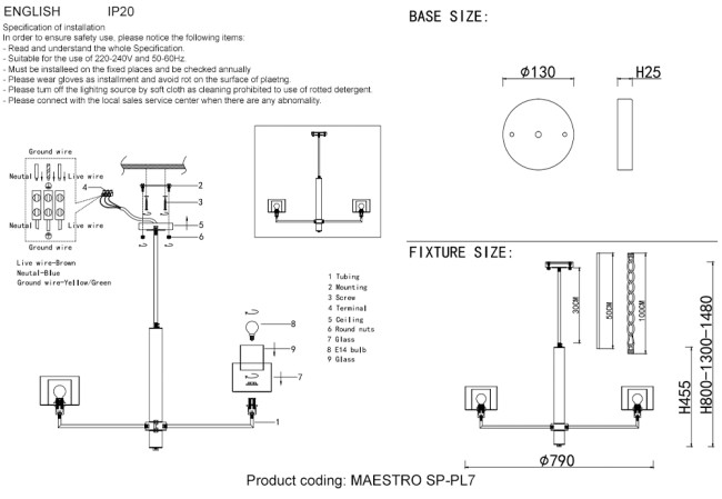 Люстра на штанге Crystal Lux MAESTRO SP-PL7 CHROME Люстра на штанге Crystal Lux MAESTRO SP-PL7 CHROME