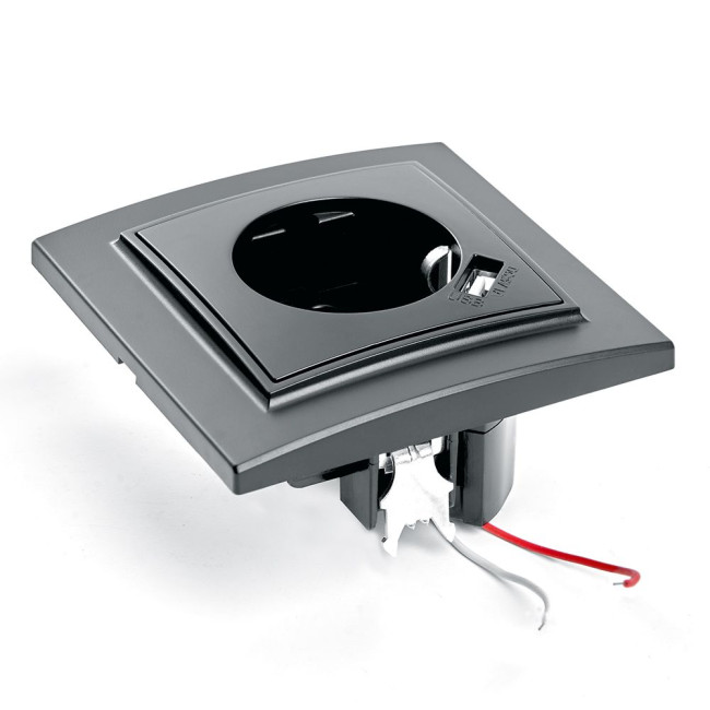 Розетка 1-местная с USB Stekker PST16-9011-03 с защитной шторкой 39480 Розетка 1-местная с USB Stekker PST16-9011-03 с защитной шторкой 39480