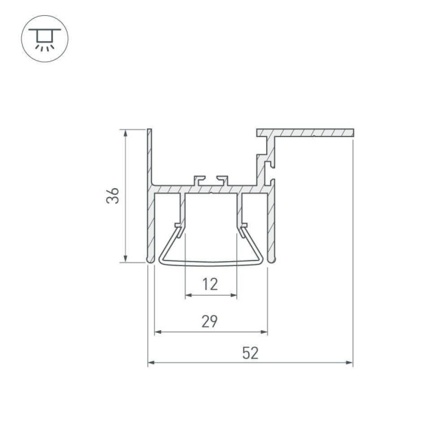 Профиль Arlight FOLED-CEIL-SIDE-2000 023864 Профиль Arlight FOLED-CEIL-SIDE-2000 023864