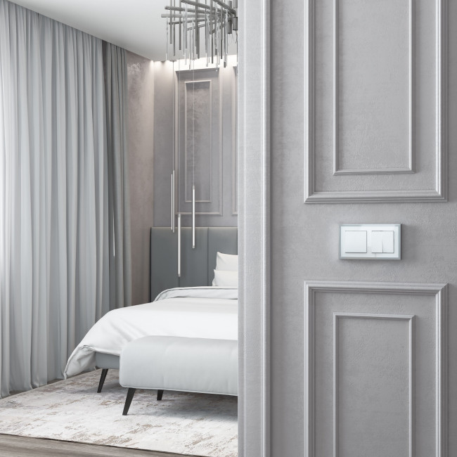 Рамка на 2 поста Werkel Baguette белый-серебро 4690389185755 W0022850 a060231 Рамка на 2 поста Werkel Baguette белый-серебро 4690389185755 W0022850 a060231