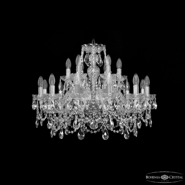 Подвесная люстра Bohemia Ivele Crystal 1411/12+6/240 Ni Подвесная люстра Bohemia Ivele Crystal 1411/12+6/240 Ni