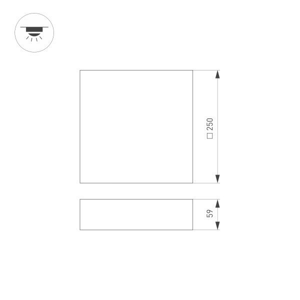 Накладной светильник Arlight SP-Quadro-S250x250-25W Day4000 034785 Накладной светильник Arlight SP-Quadro-S250x250-25W Day4000 034785