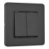 Выключатель двухклавишный Arte Milano SET16-1-30-2 black