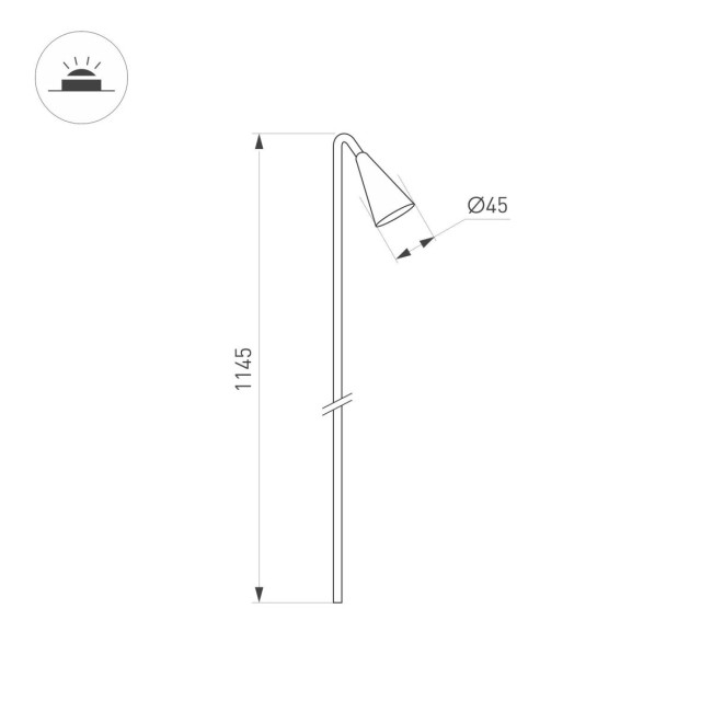 Ландшафтный светильник Arlight KT-HAREBELL-BOLL-H1145-3W Warm3000 (BK, 40 deg, 24V) 050690 Ландшафтный светильник Arlight KT-HAREBELL-BOLL-H1145-3W Warm3000 (BK, 40 deg, 24V) 050690