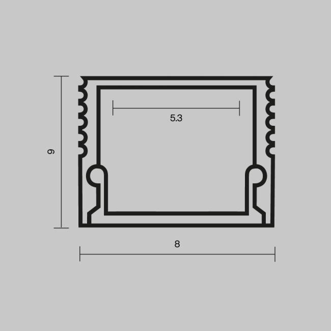 Алюминиевый профиль накладной Maytoni Led Strip ALM-0809-B-2M 631002 Алюминиевый профиль накладной Maytoni Led Strip ALM-0809-B-2M 631002