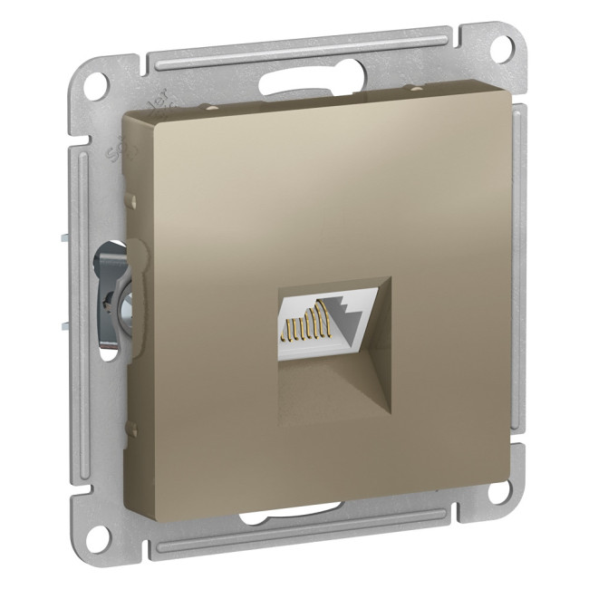 Розетка компьютерная RJ45, кат. 6A Systeme Electric AtlasDesign Шампань ATN000586 Розетка компьютерная RJ45, кат. 6A Systeme Electric AtlasDesign Шампань ATN000586