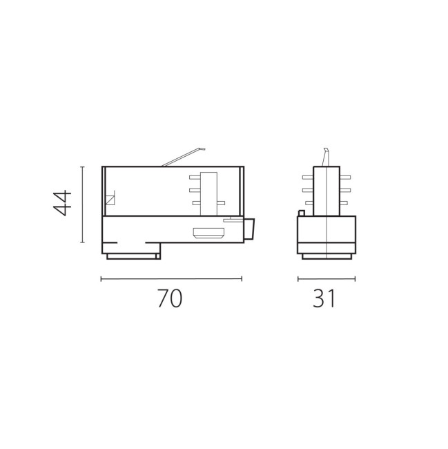 Адаптер для светильника к треку 5030xx-R/5040xx-(F)/(R) Lightstar Quattro 594007-403 Адаптер для светильника к треку 5030xx-R/5040xx-(F)/(R) Lightstar Quattro 594007-403