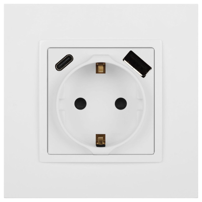 Розетка со шторками с USB type-A+C Эра Elegance 14-4108-01М Б0067710 Розетка со шторками с USB type-A+C Эра Elegance 14-4108-01М Б0067710
