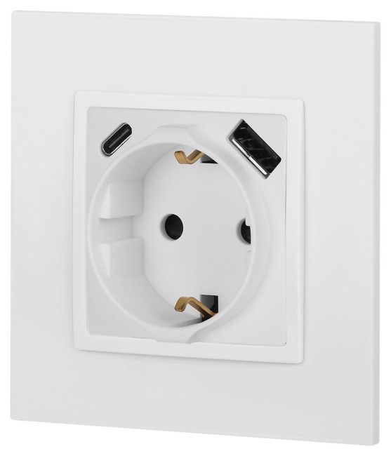 Розетка со шторками с USB type-A+C Эра Elegance 14-4108-01М Б0067710 Розетка со шторками с USB type-A+C Эра Elegance 14-4108-01М Б0067710