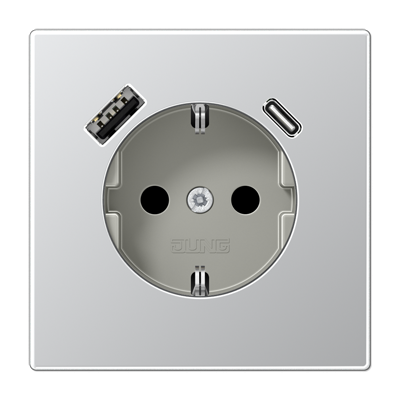 Розетка 2K+З USB Typ AC Jung AL1520-15CA Розетка 2K+З USB Typ AC Jung AL1520-15CA