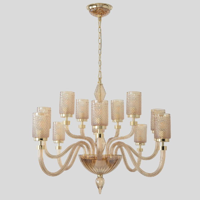 Подвесная люстра Crystal Lux SILVESTRO SP12 AMBER Подвесная люстра Crystal Lux SILVESTRO SP12 AMBER