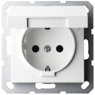 Розетка SHUKO Jasmart с крышкой с защитными шторками 16A 250V 2P+T белый глянцевый G5505W