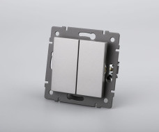 Механизм выключателя двухклавишный самовозвратный Arlight SWT-MKR2-PL-GR-V (250V, 10A) 049885