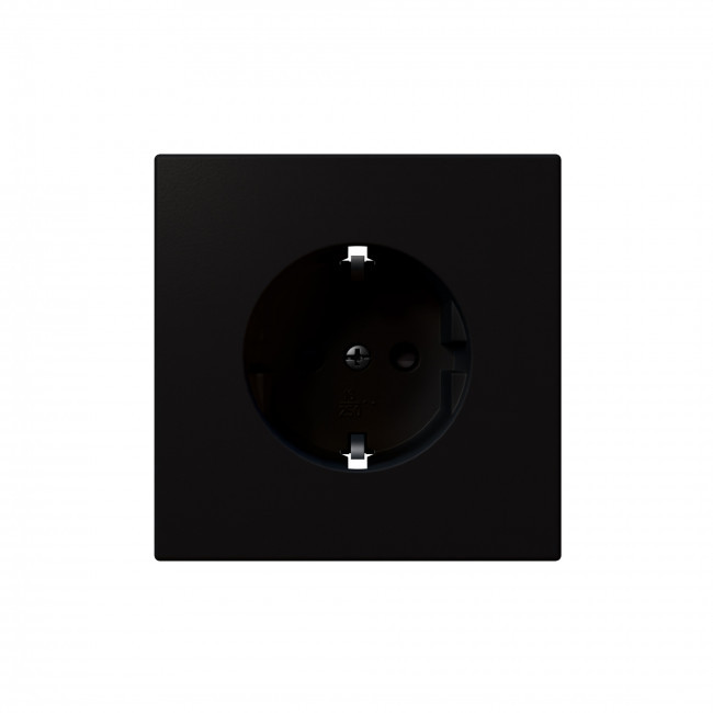 Розетка SCHUKO с защитными шторками 16A 250V 2P+T, цвет Черный матовый (soft touch) Jasmart FD5501PBM Розетка SCHUKO с защитными шторками 16A 250V 2P+T, цвет Черный матовый (soft touch) Jasmart FD5501PBM