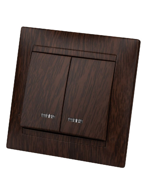 Выключатель двухклавишный с подсветкой Лама TDM Electric SQ1815-0405 Выключатель двухклавишный с подсветкой Лама TDM Electric SQ1815-0405