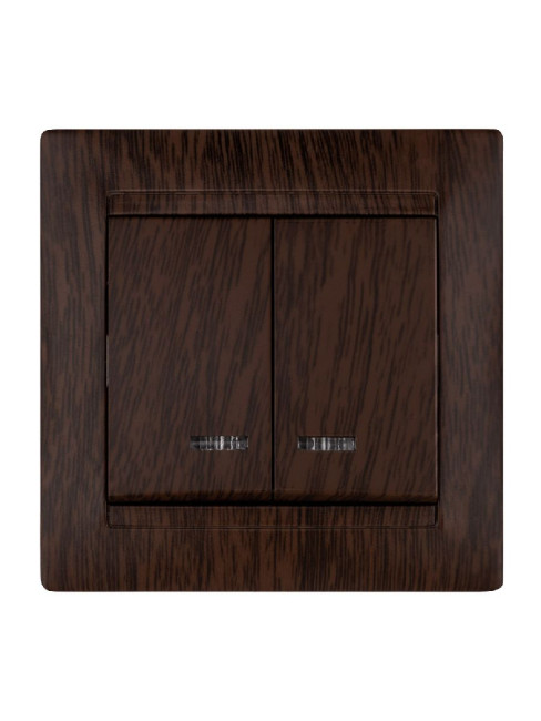 Выключатель двухклавишный с подсветкой Лама TDM Electric SQ1815-0405 Выключатель двухклавишный с подсветкой Лама TDM Electric SQ1815-0405