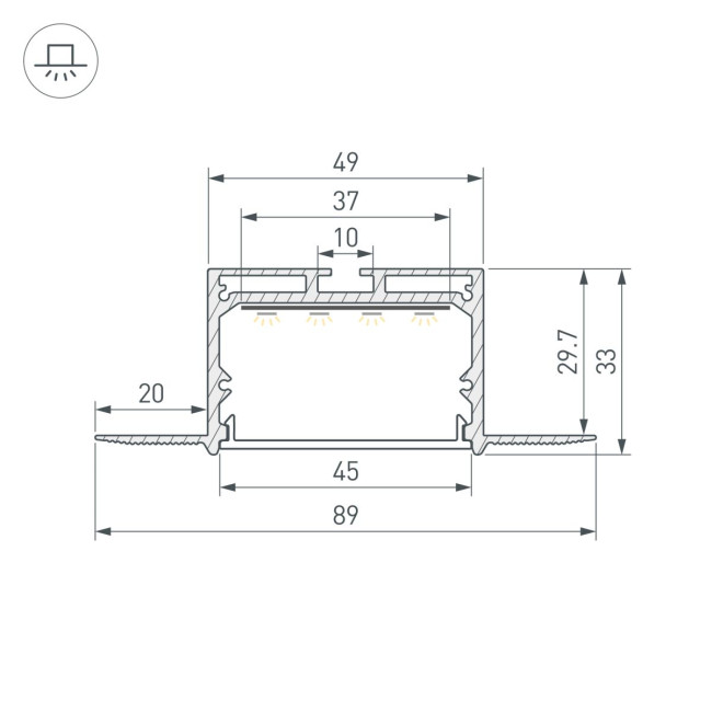 Профиль Arlight LINIA45-FANTOM-3000 ANOD (Алюминий) 059471 Профиль Arlight LINIA45-FANTOM-3000 ANOD (Алюминий) 059471