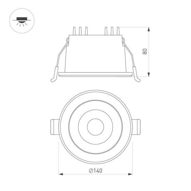 Встраиваемый светильник Arlight MS-ALORA-BUILT-R140-12W Day4000-MIX 048094 Встраиваемый светильник Arlight MS-ALORA-BUILT-R140-12W Day4000-MIX 048094