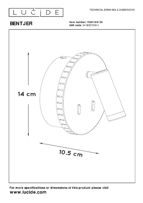 Спот Lucide Bentjer 79201/09/30 Спот Lucide Bentjer 79201/09/30
