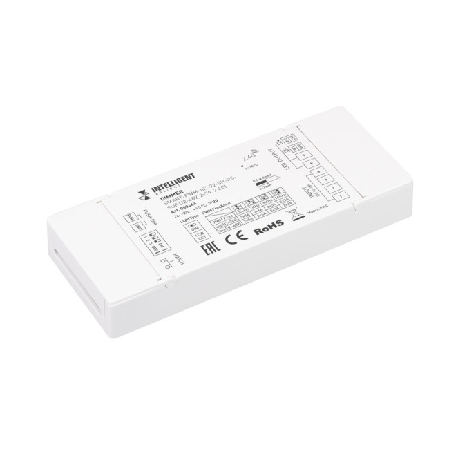 Диммер Arlight SMART-PWM-102-72-SH-PS-SUF (12-48V, 2x7A, 2.4G) (IARL, IP20 Пластик) 050444 Диммер Arlight SMART-PWM-102-72-SH-PS-SUF (12-48V, 2x7A, 2.4G) (IARL, IP20 Пластик) 050444