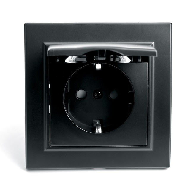 Розетка 1-местная с крышкой Stekker PST16-9012-03 с защитной шторкой 39481 Розетка 1-местная с крышкой Stekker PST16-9012-03 с защитной шторкой 39481