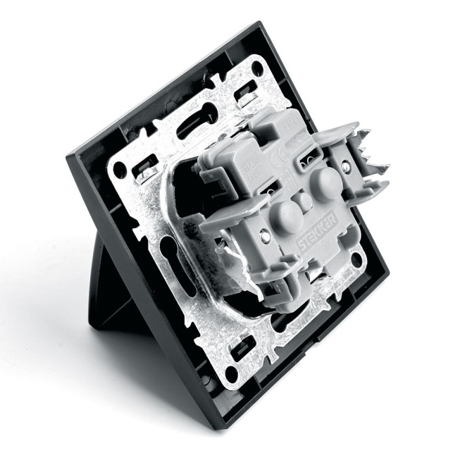 Розетка 1-местная с крышкой Stekker PST16-9012-03 с защитной шторкой 39481 Розетка 1-местная с крышкой Stekker PST16-9012-03 с защитной шторкой 39481