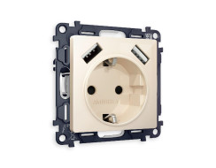 Комплект механизма розетки 2USB A+A 18W (быстрая зарядка) с/з Ambrella Volt Alfa MA309010