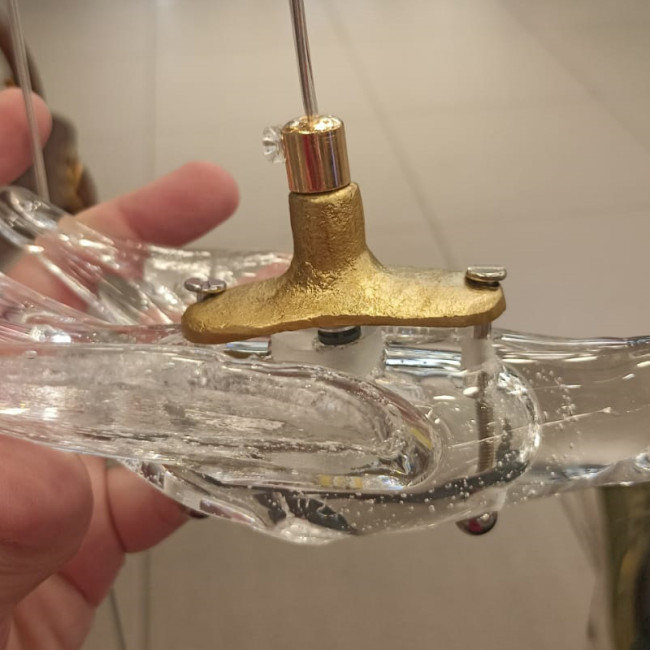 Подвесной светильник 12966-1P clear/gold Подвесной светильник 12966-1P clear/gold