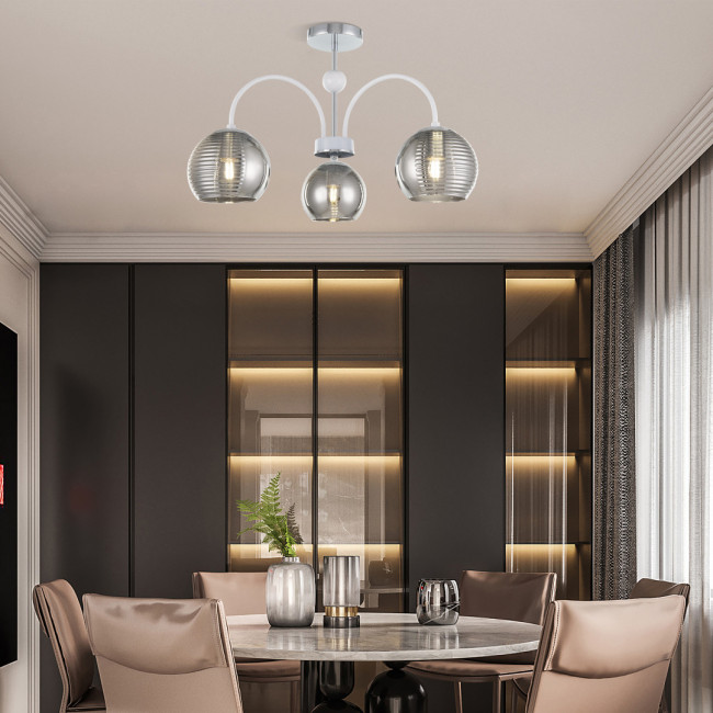 Люстра на штанге Arte Milano Napoli 320719/3 CR+WH Люстра на штанге Arte Milano Napoli 320719/3 CR+WH