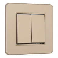 Выключатель двухклавишный Arte Milano SET16-1-30-2 shampan