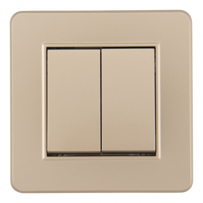 Выключатель двухклавишный Arte Milano SET16-1-30-2 shampan
