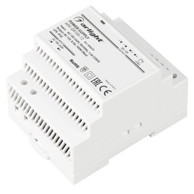 Блок питания Arlight ARV-DR100-12 (12V, 8.3A, 100W) 034673 Блок питания Arlight ARV-DR100-12 (12V, 8.3A, 100W) 034673