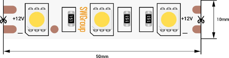 Светодиодная лента SWG SWG560-12-14.4-W-66-M 12В 14,4Вт/м 6000-6500K 5м IP66 015652 Светодиодная лента SWG SWG560-12-14.4-W-66-M 12В 14,4Вт/м 6000-6500K 5м IP66 015652