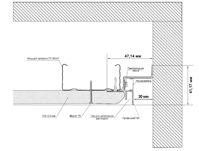 Безрамный «теневой» алюминиевый профиль SWG PRO FGC-20-BL-2 022512 Безрамный «теневой» алюминиевый профиль SWG PRO FGC-20-BL-2 022512