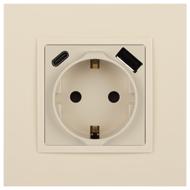 Розетка со шторками с USB type-A+C Эра Elegance 14-4108-02 Б0067725 Розетка со шторками с USB type-A+C Эра Elegance 14-4108-02 Б0067725