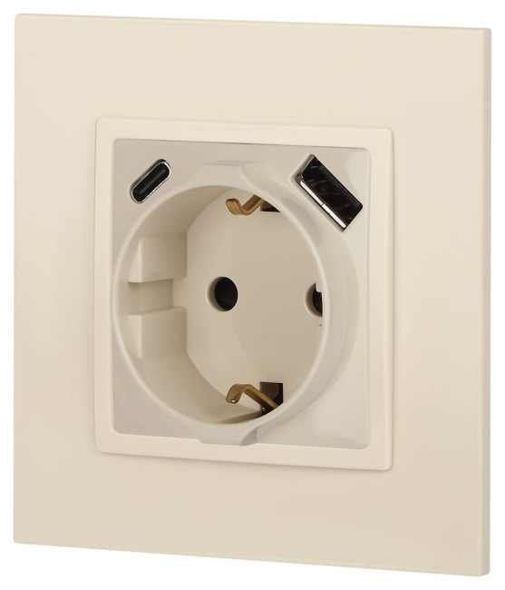 Розетка со шторками с USB type-A+C Эра Elegance 14-4108-02 Б0067725 Розетка со шторками с USB type-A+C Эра Elegance 14-4108-02 Б0067725