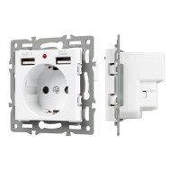 Механизм розетки с USB зарядкой Arlight SCT-MUAA-PL-WH (250V, 16A) 043733