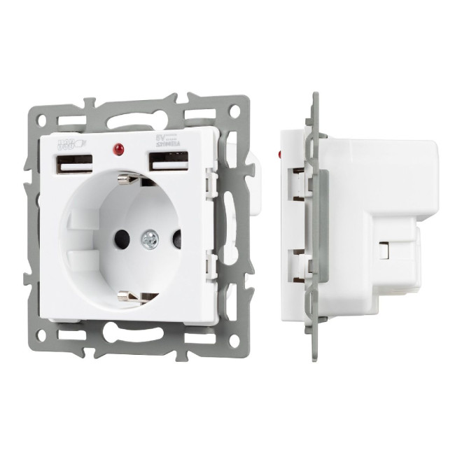 Механизм розетки с USB зарядкой Arlight SCT-MUAA-PL-WH (250V, 16A) 043733 Механизм розетки с USB зарядкой Arlight SCT-MUAA-PL-WH (250V, 16A) 043733